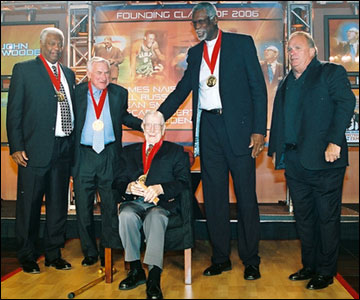 Oscar Robertson, Dean Smith, John Wooden, Bill Russell, Ian Naismith