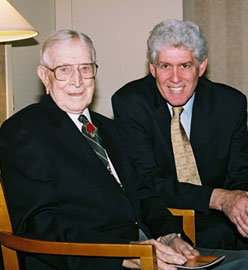 John Wooden with Jim Haney, NABC executive director.