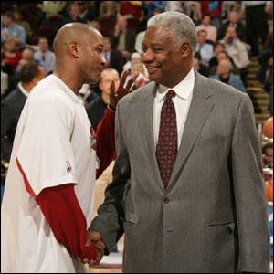 Eric Snow, player representative for the Cleveland Cavaliers, and Oscar Robertson